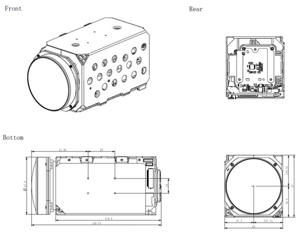 DS-2ZMN3012(C)外形尺寸 DS-2ZMN3012(C)外形尺寸